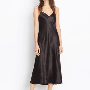 NWT Vince Satin V-Neck Slip Dress - Black